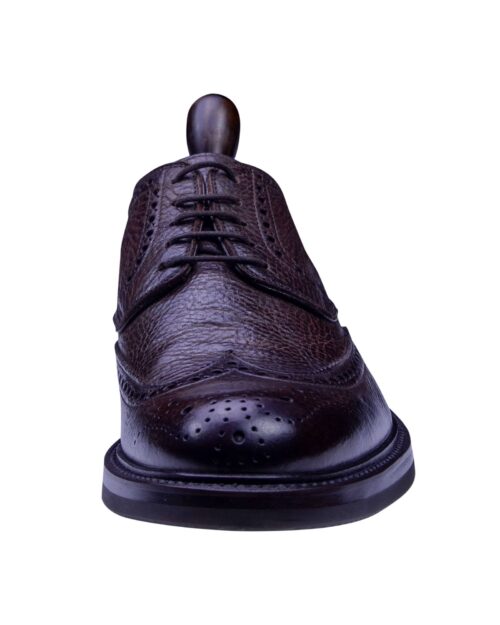 Corneliani Brown Leather Men’s Wing Style Lace-up Shoes-2