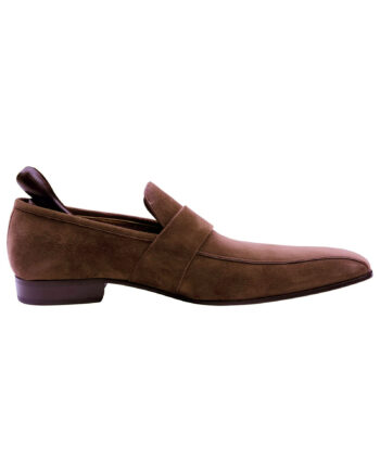 Bally Designer Brown Suede Leather Men's Loafer shoes