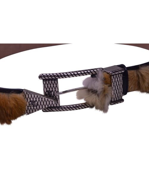 Angelo Galasso Fox Fur Palladium - plated Exclusive Leather Belt on Sale in Vancouver-3
