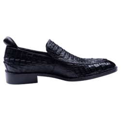 Custom Made Italian Black color Crocodile Loafer Shoes