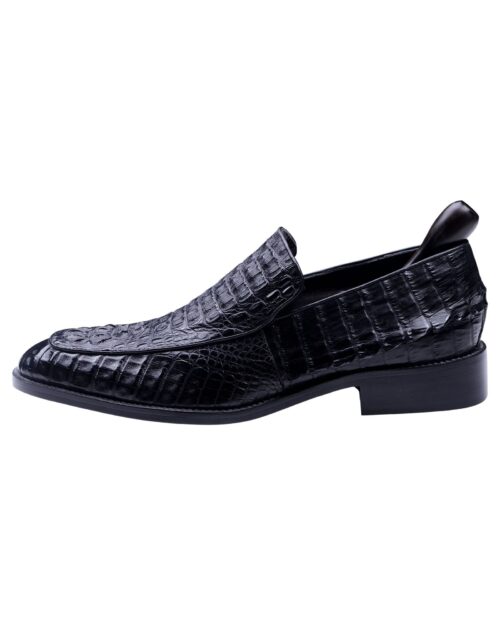 Custom Made Italian Black color Crocodile Loafer Shoes