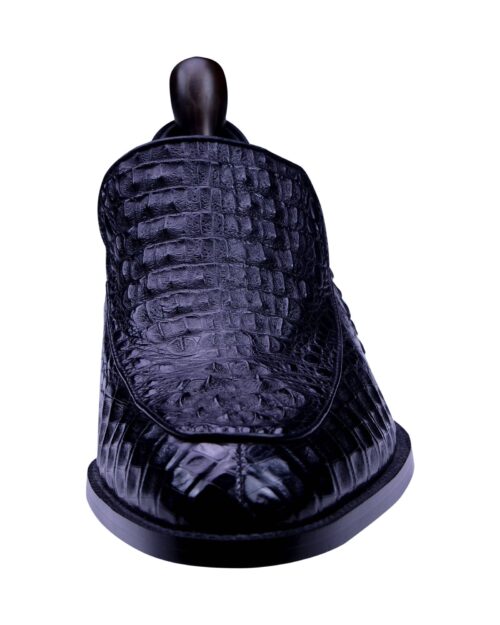 Custom Made Italian Black color Crocodile Loafer Shoes -3
