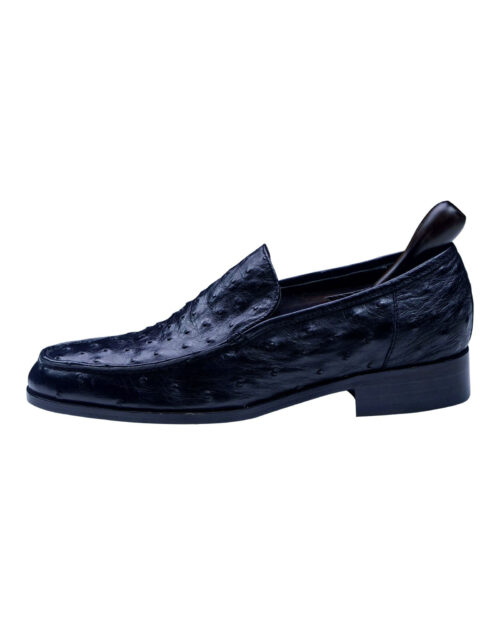 Custom Made Italian Made Black Ostrich Shoes -1