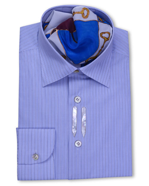 Classic Style Regular Fit Blue checkered Striped Shirts