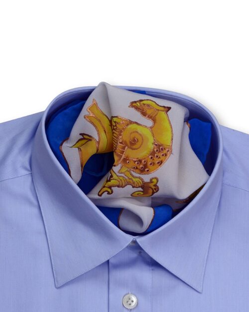 Spread Collar Tailored Fit Blue Shirts