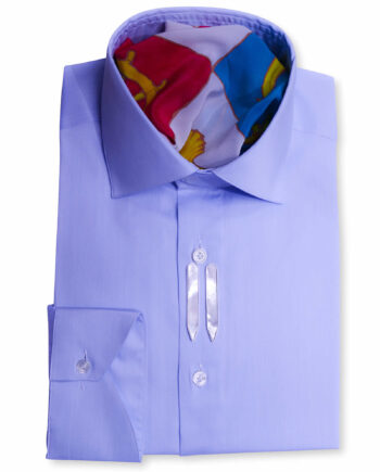Plain Blue Color Tailored Fit Luxury Dress Shirt