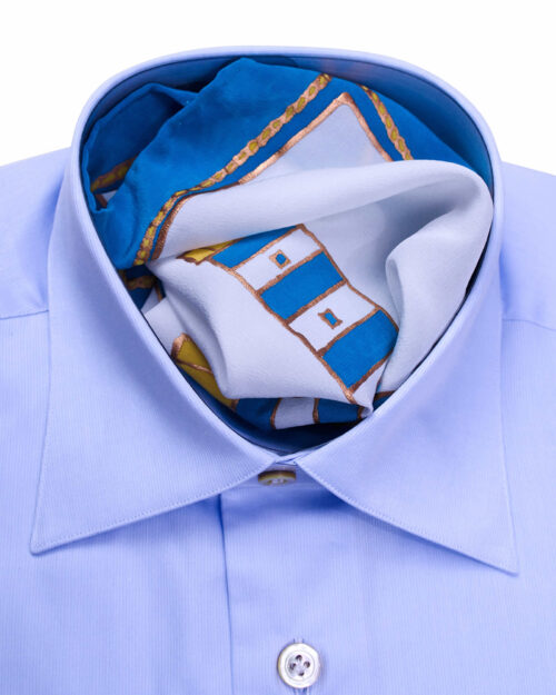 Super fine Spread Collar Regular Fit Blue Dress Shirt