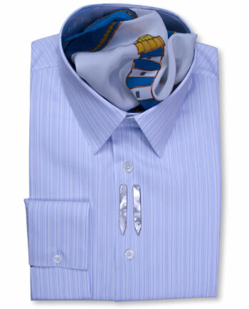Classic Collar Tailored Fit Blue Multi Striped Shirts