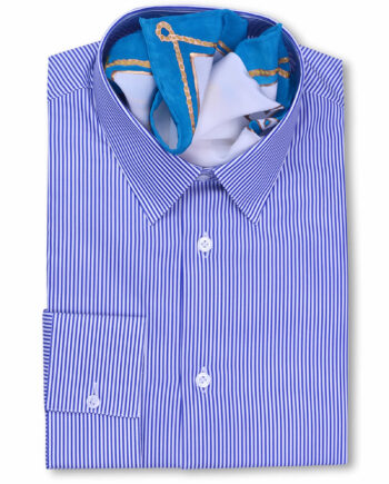 Classic Collar Tailored Fit Navy blue Striped Shirts