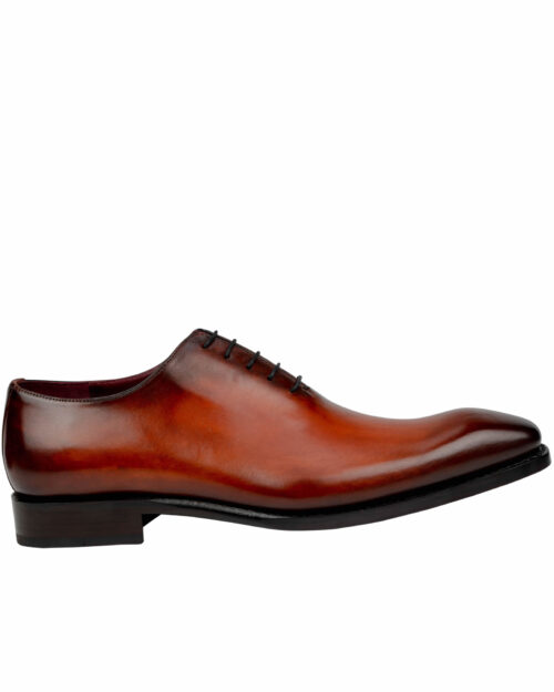 Goodyear Welted Burnished Red- Brown whole Cut Leather shoes