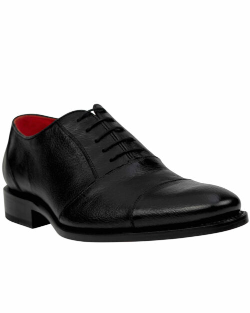 Goodyear Welted Lama skin Black Dress shoes