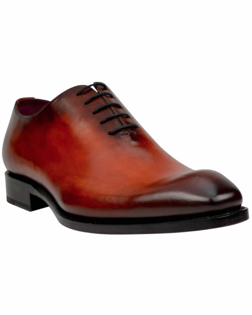 Goodyear Welted Burnished Red- Brown whole Cut Leather shoes