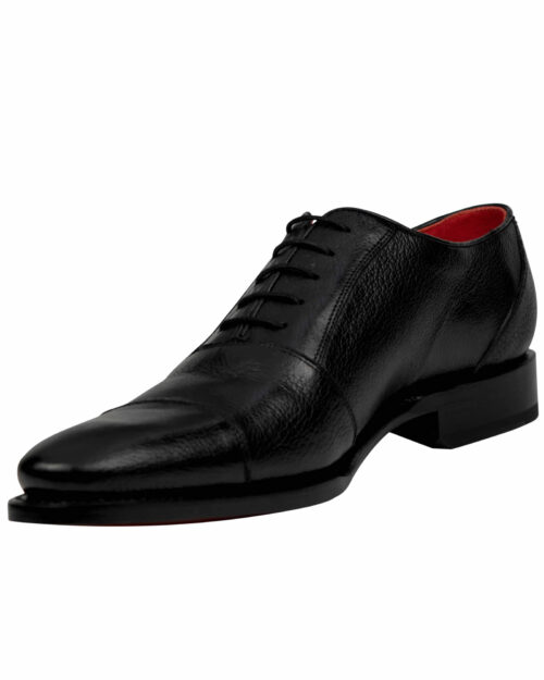 Goodyear Welted Lama skin Black Dress shoes