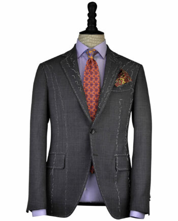 The Handcrafted Charcoal Grey Plaid Wool Neapolitan Suit